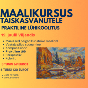 Maalikursus täiskasvanutele 19. juulil Viljandis