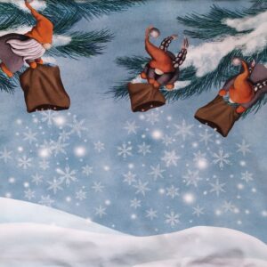 Kaisupadi. Päkapikud ja lumi.